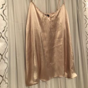 BOOHOO CURVE SATIN SPAGHETTI STRAP BLOUSE